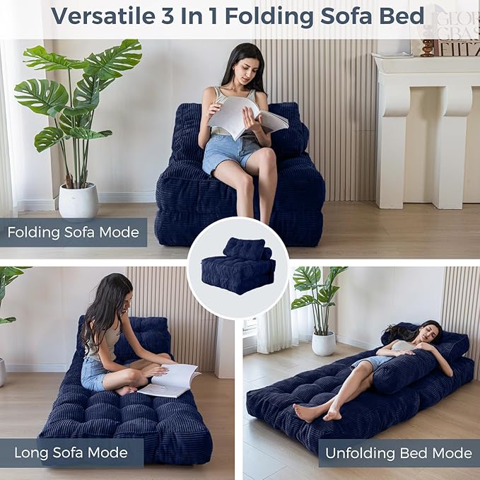 MAXYOYO Folding Sofa Bed, Convertible Sleeper Chair