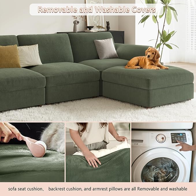 EASE MOOSE Oversized L Shaped Sectional Modular Sofa, Large U Shaped Sectional