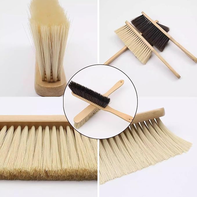 2 Pieces Woooden Dust Brush Hand Broom Bench Brush