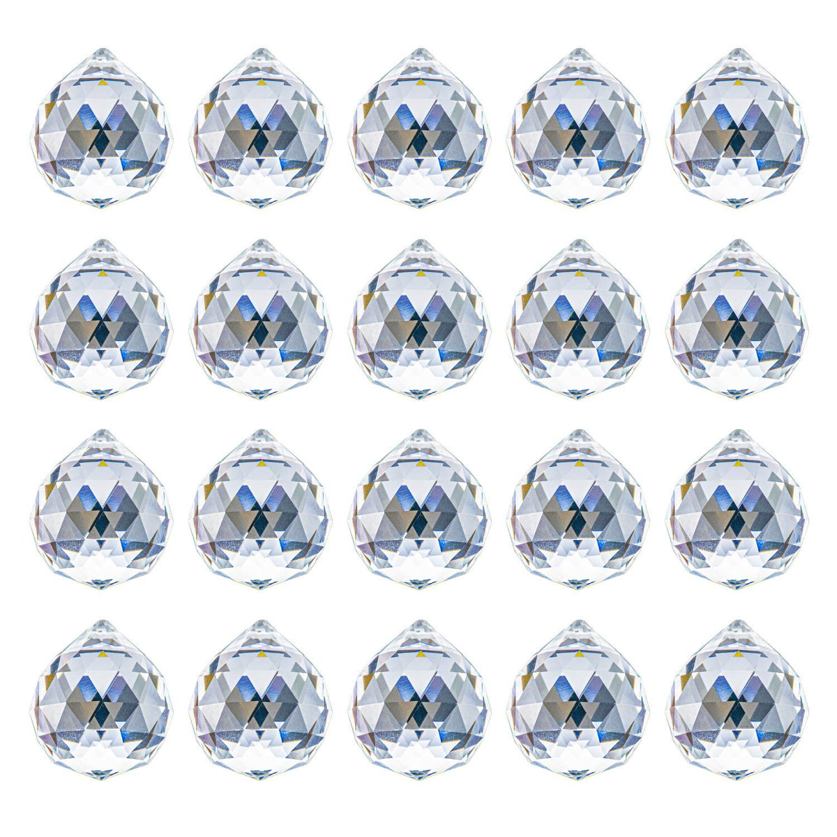 Yesland 20 Pack Upgraded Crystal Ball Prism 40mm / 1.57 Inch Decorative Ball - Suncatcher Rainbow Pendants Maker - Perfect for Chandelier Window & Wedding Decoration