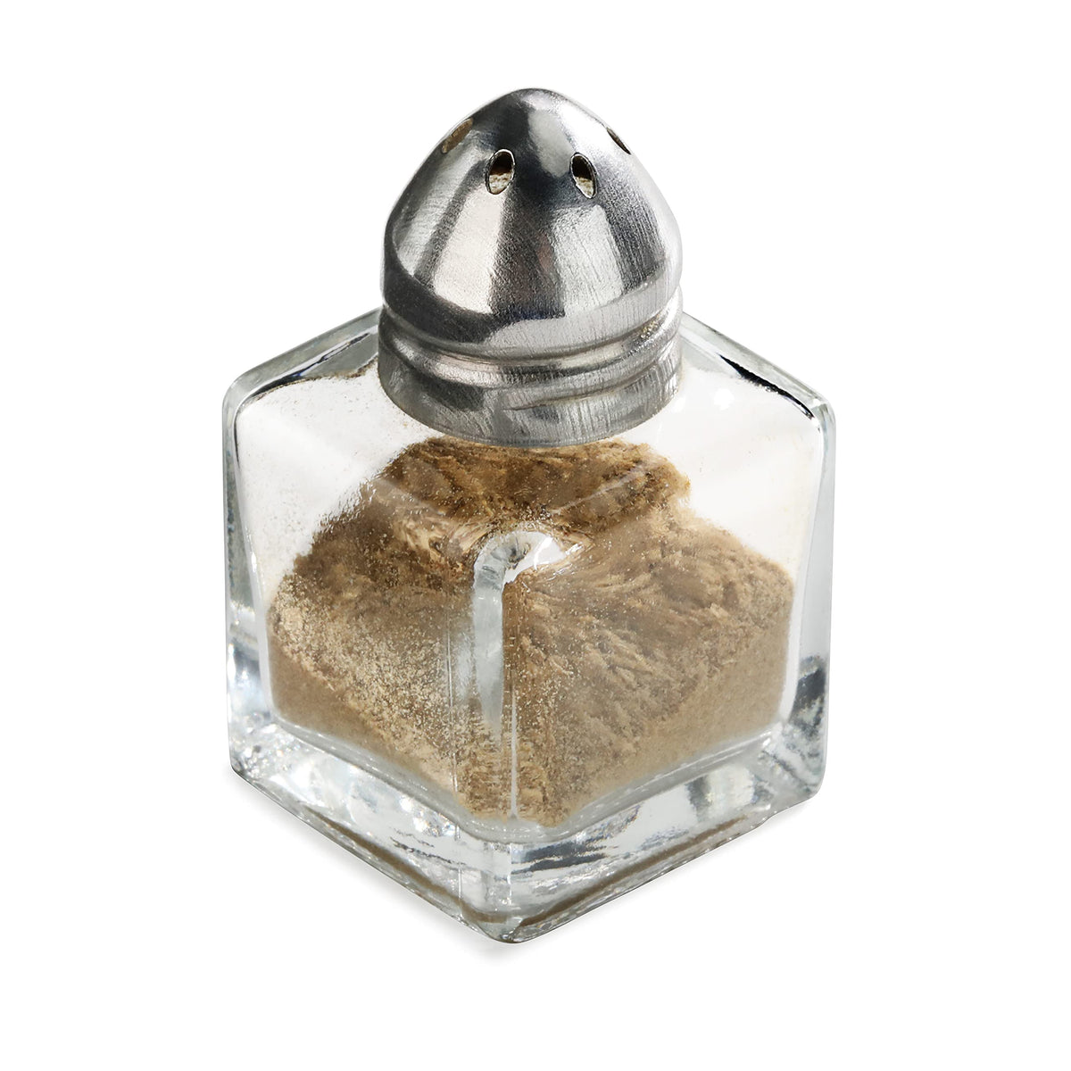 New Star Foodservice Glass Cube Mini Salt and Pepper Shaker with Stainless Steel Top, 0.5-Ounce, Set of 48