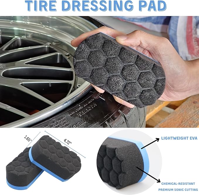 7PCS Car Wheel Rims Detail Cleaning PRO Wash Kit, Wheel Wash Mitt, Tire Brush