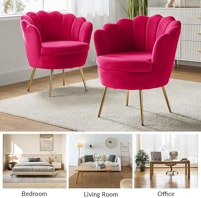 HULALA HOME Modern Velvet Accent Chairs Set of 2
