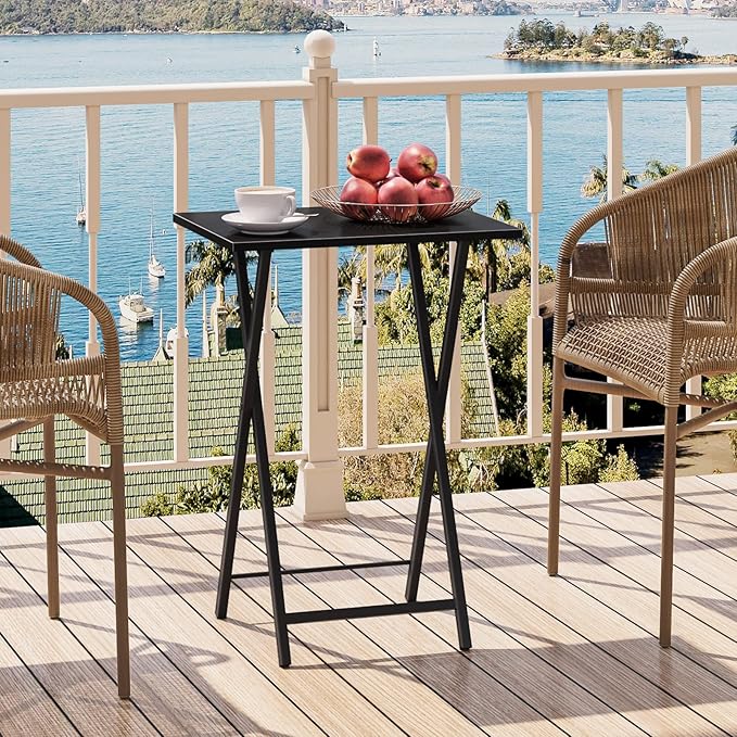HOOBRO Folding TV Tray Tables, Industrial Snack Desk