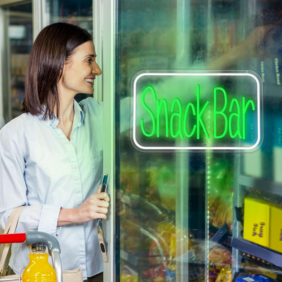 Snack Bar Neon Sign USB Powered Snacks Light Up Sign Dimmable Business Neon Light for Wall Decor Coffee Bar Candy Shop