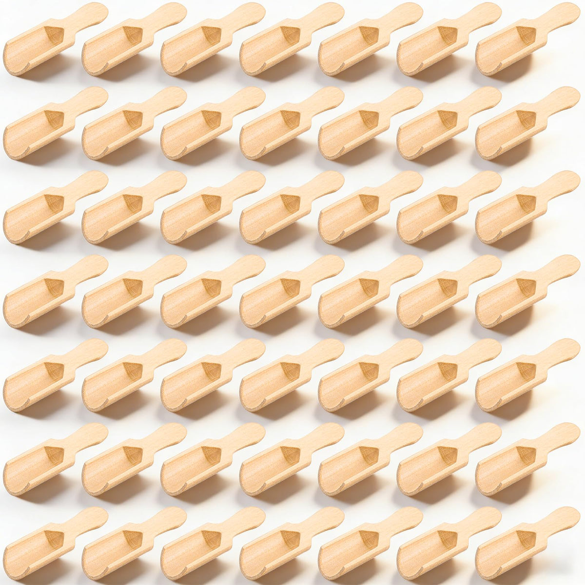 100 Pack Mini Wooden Spoons for Jars, Small Bath-Salt Scoops Mini Scooper Wooden Candy Spoon Washing Powder for Sugar Scrubs, Bath-Salts, Cooking