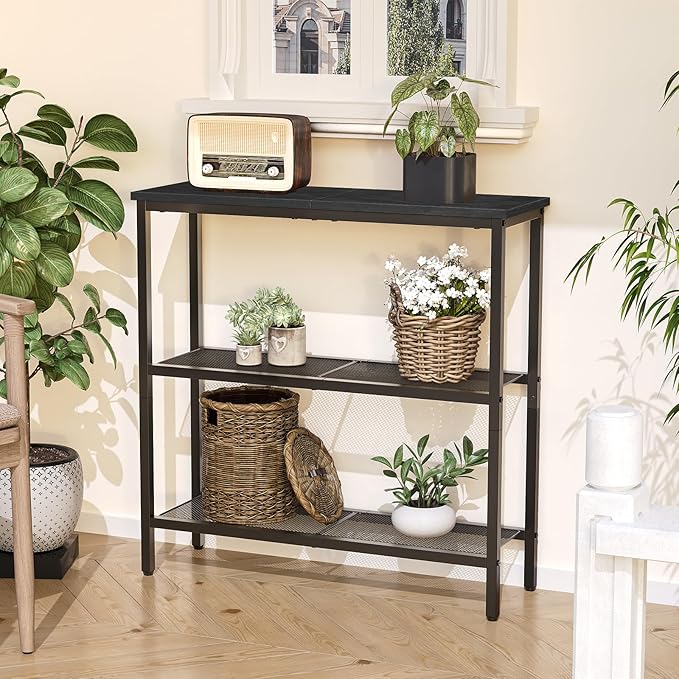 HOOBRO 29.5" Narrow Console Table, 3 Tier Entryway Table