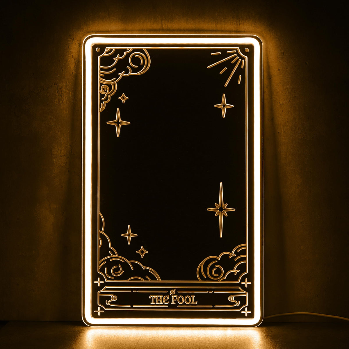Kavaas Tarot Mirror Neon Sign -Warm White Mystical LED Neon Light for Occult Room Wall Decor, Witchy Art Spiritual Room Decor, Best Gifts for Fortune Teller, Tarot Enthusiast