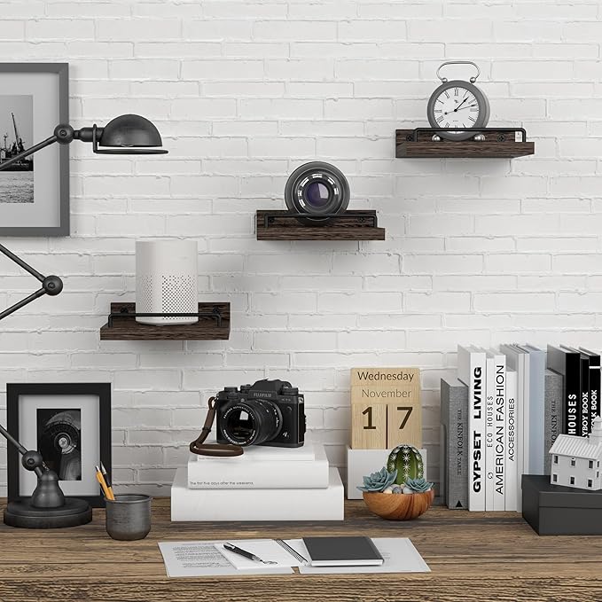 RYOFOBETTO Small Floating Shelf, 6X6 Inches Farmhouse Wall Shelves