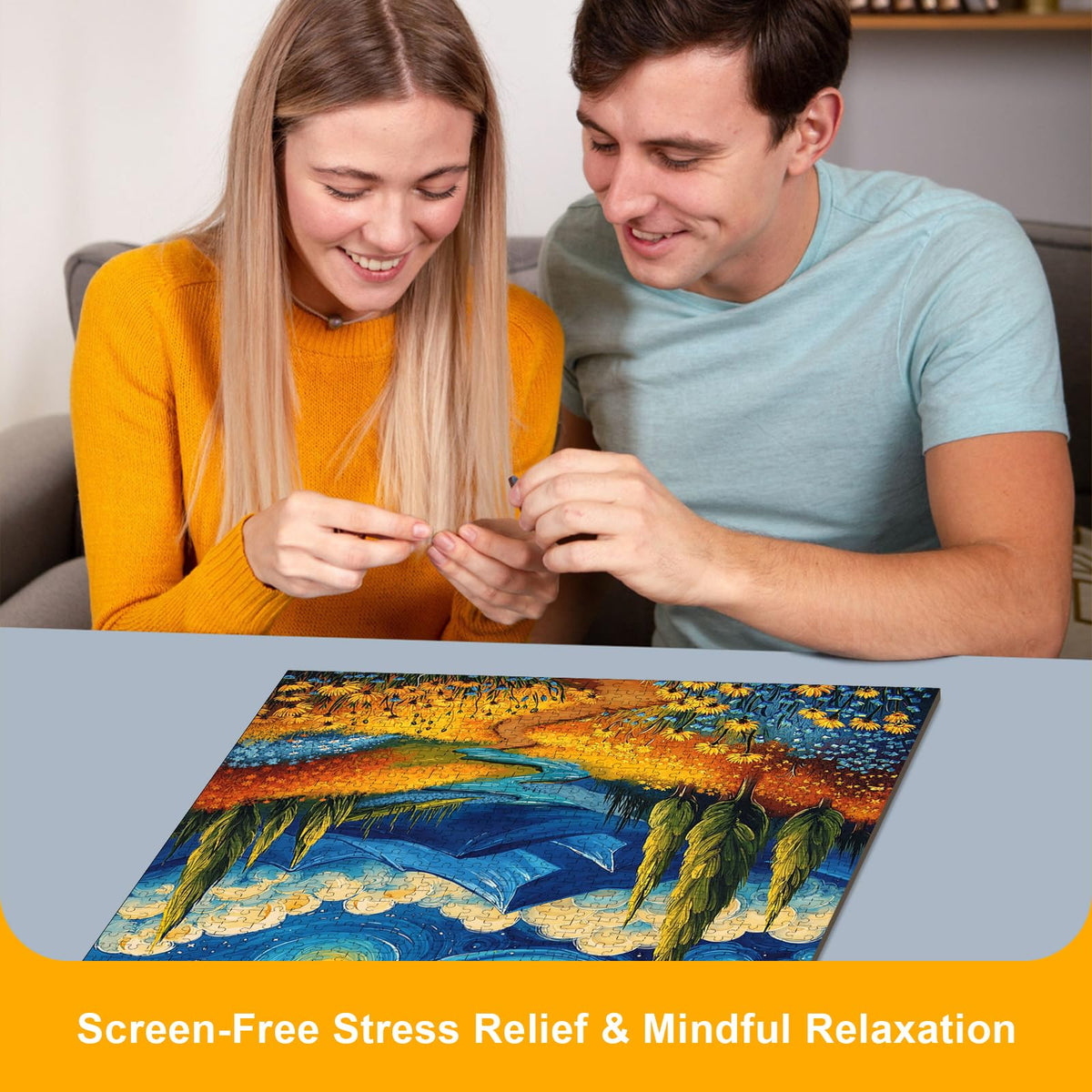 1000 Piece Van Gogh-Inspired Starry Night Jigsaw Puzzle for Adults