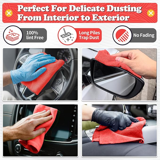 FIXSMITH Shop Towels, 200 Pack Microfiber Towels