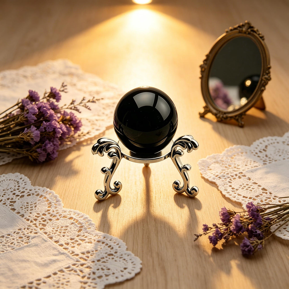 OmyLens 10Pcs Gold Crystal Ball Stand for Displaying Crystal Glass and Natural Rocks, Sphere Display Holder, for 40mm-80mm Sphere or Stone