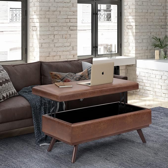 SIMPLIHOME Owen Lift Top Coffee Table Storage Ottoman