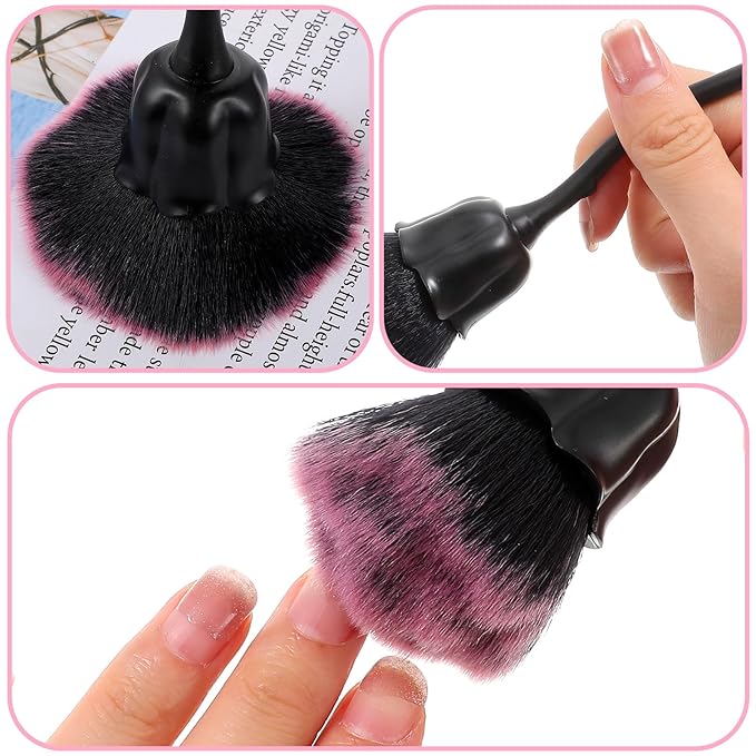 2Pcs Nail Dust Brush, Ultra Soft Nylon Powder Remover