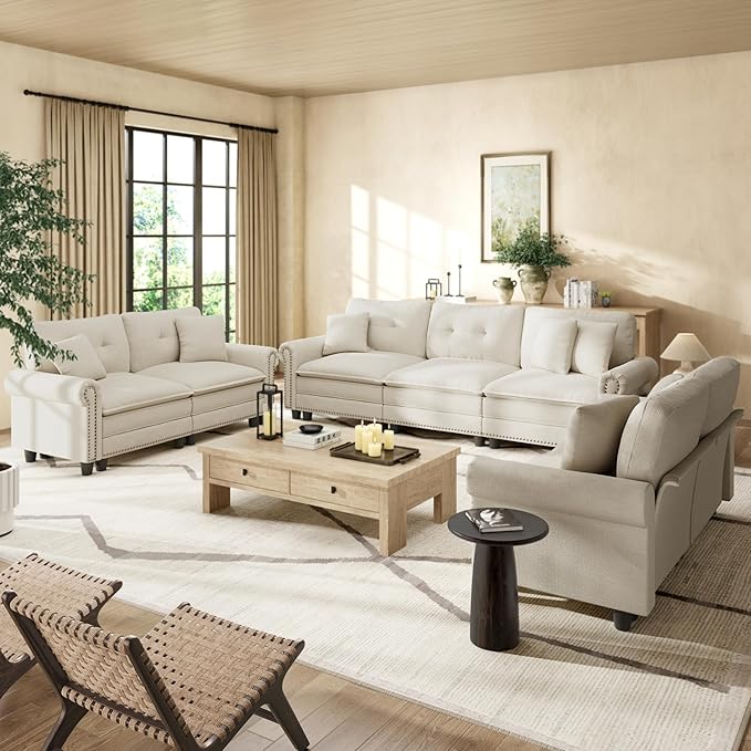 HERA'S HOUSE 3 Pieces Modular Sectional Sofa Sets, Oversized Couch Set