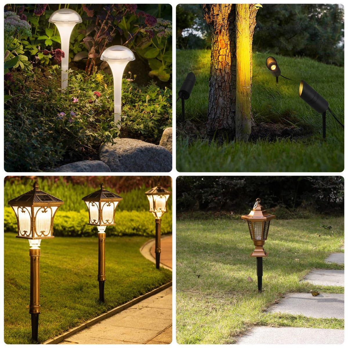 DOITOOL 20 Pack Solar Light Stakes Replacement 5.5 inch Pathway Light Stake ABS Plastic Reinforced Ground Spikes for Garden, Pathway, Christmas Lighting, Black