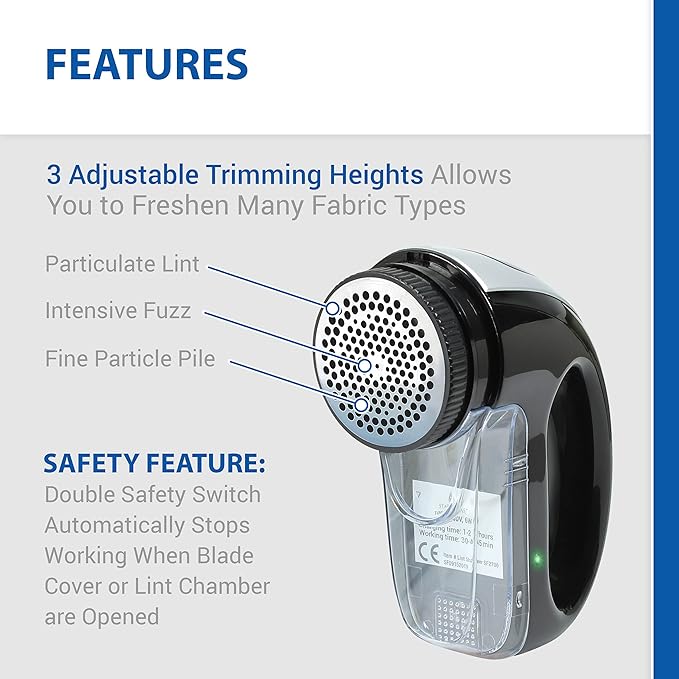 Fabric Shaver with Rechargeable Battery | Bonus Replacement Blade Included |