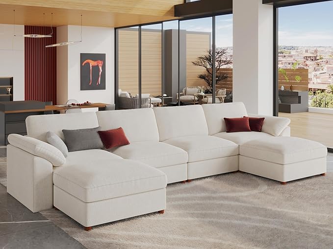 EASE MOOSE Cloud Sectional Modular Sofa, Oversized U Shape Sectional Couch Wide
