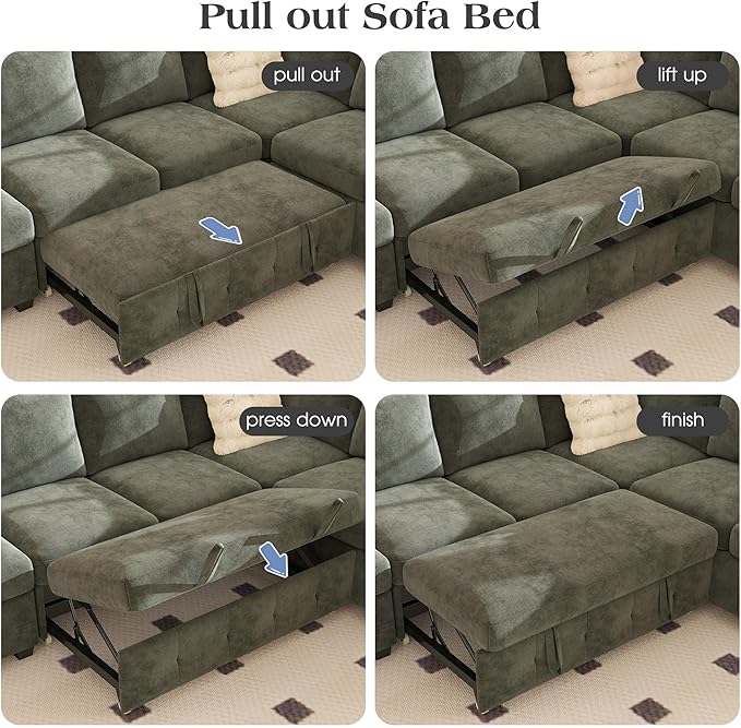 Ihanherry L-Shaped Sectional Sofa Bed