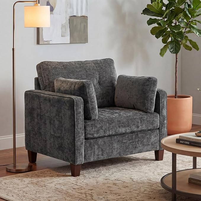Luxury Oversized Accent Chair, 40.9" Upholstered Piping Single Armchairs