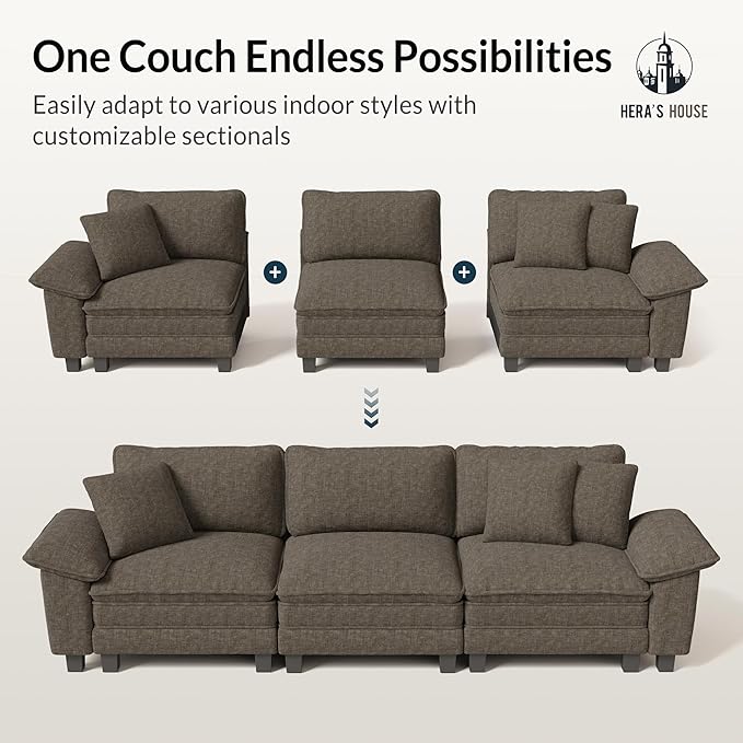 HERA'S HOUSE 158" Modular Sectional Sofa, Oversized L Shaped Couches