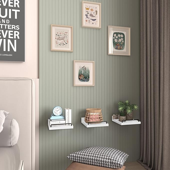 RYOFOBETTO Small Floating Shelf, 6 X 6 Inches Farmhouse Wall Shelves