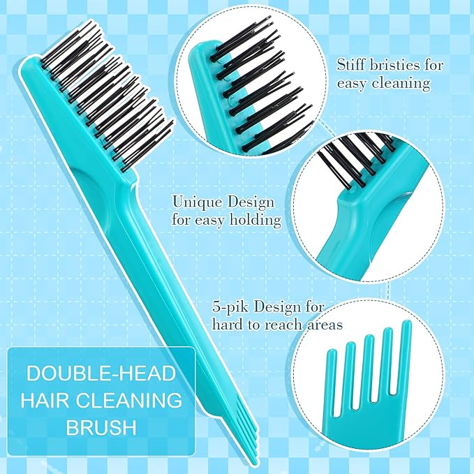 Boao 2 Pieces Hair Brush Cleaning Tool Comb Cleaner Brush Mini Comb Cleaning