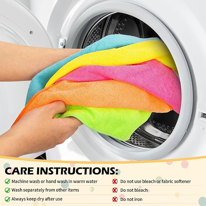 FIXSMITH Microfiber Cleaning Cloth, 20 Pack Cleaning Rags, Cleaning Towels