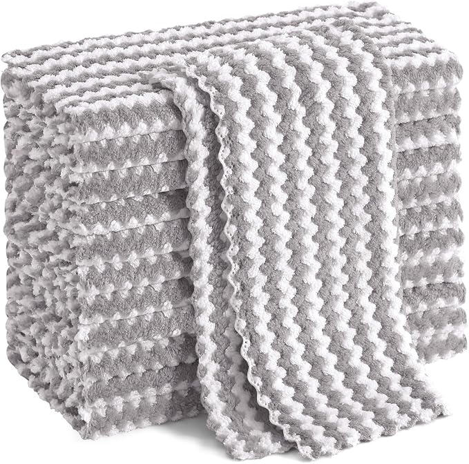 Homaxy 12 Pack Kitchen Dish Cloths, Ultra Soft and Absorbent Dish Towels