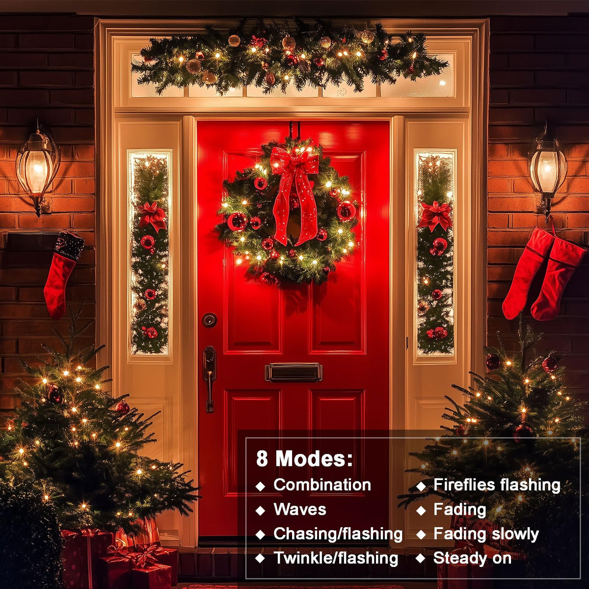 ZAIYW Battery Operated String Lights 4 Pack 16.5Ft 50LED String Lights with Remote Control 8 Modes Timer Christmas Lights Green Wire for Outdoor Garden Party Garlands Xmas Tree Decor (Warm White)