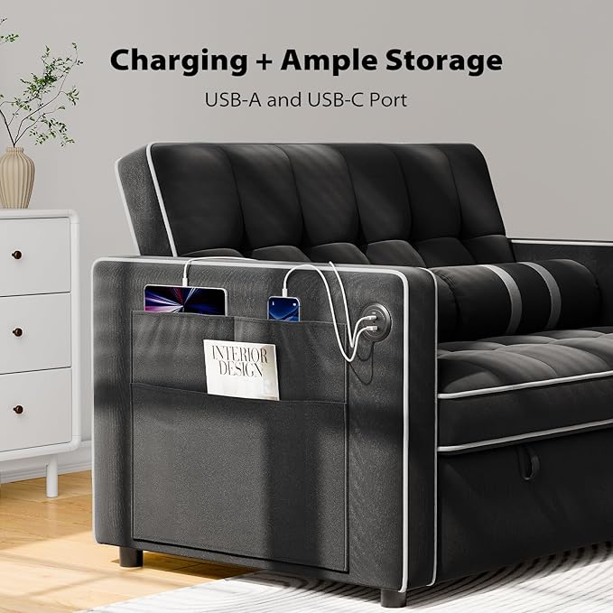 Pipishell 3 in 1 Sleeper Sofa Bed, Pull Out Couch