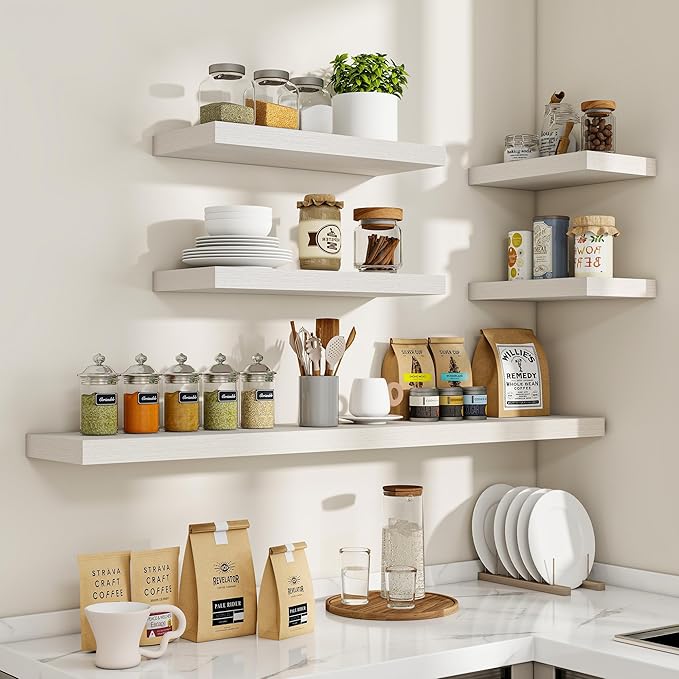 Acovy 36 Inch Floating Shelves, Wooden Shelves