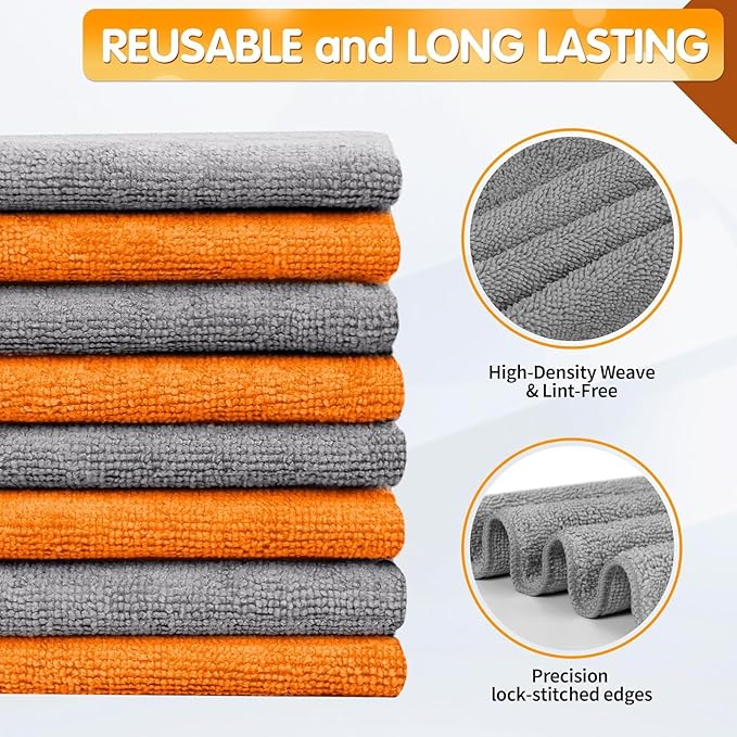 FIXSMITH Microfiber Cleaning Cloth -Pack of 24, Highly Absorbent Cleaning Rags