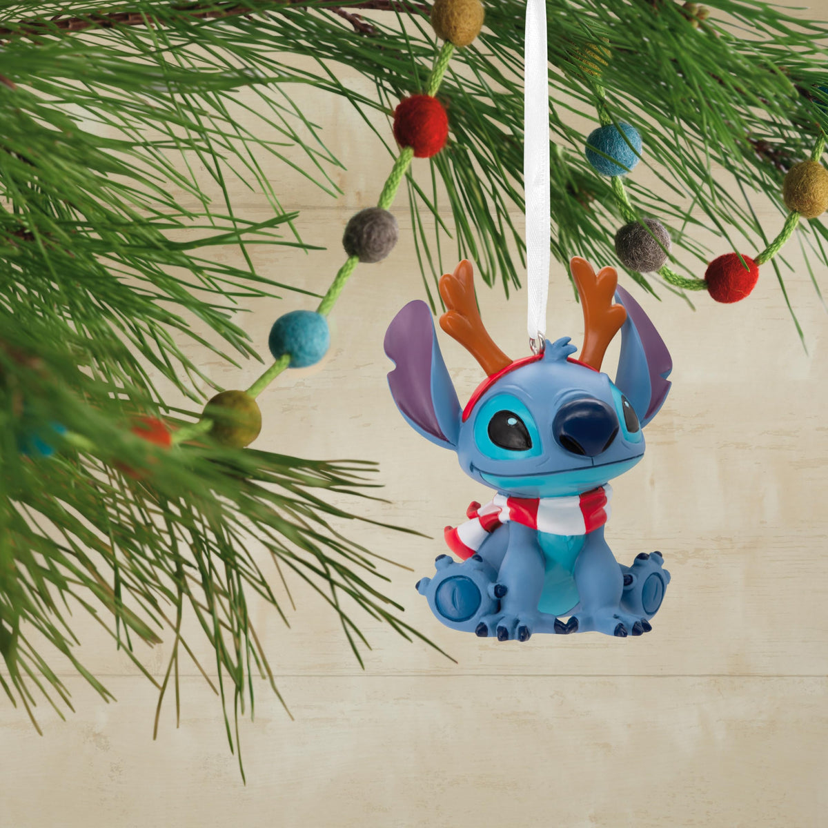 Hallmark Stitch in Reindeer Antlers Ornament, Lilo & Stitch Tree Decoration, Disney Hanging Ornament, Christmas Hanging Ornament, Gifts for Christmas