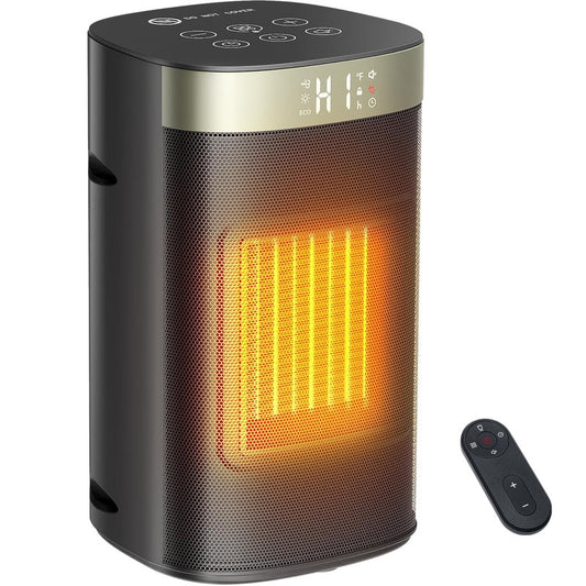 ZAFRO 1500W Portable Space Heater, Fast Heating & Energy Saving Electric Heater with Remote for Indoor Use, 5 Modes Adjustable Thermostat 24H Timer, Safe Quiet for Bedroom Office Home Use