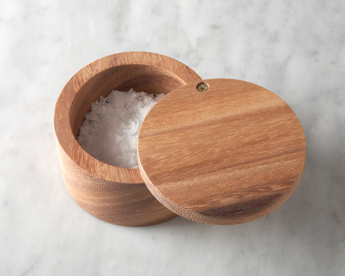 Ironwood Gourmet 28221 Appalachian Salt Cellar, Acacia Wood, 4 x 4 x 2.5 inches, Brown