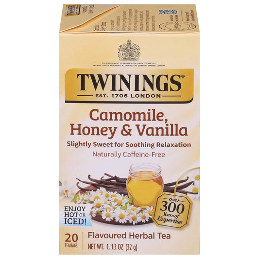 Twinings Herbal Tea - Camomile, Honey & Vanilla - Naturally Caffeine-Free, 20 Individually Wrapped Bags