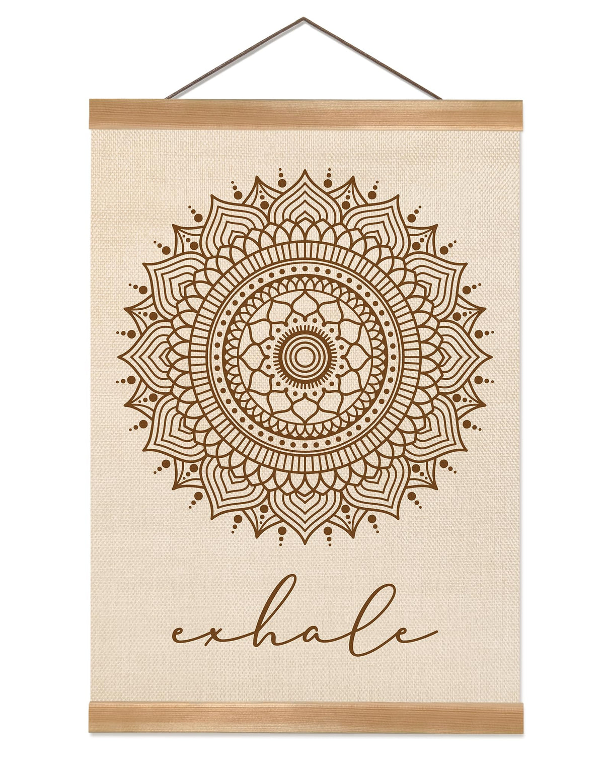ZTGDA Boho Mandala Wall Art Exhale Inspirational Poster Minimalist Linen Canvas Hanging Print for Yoga Room, Meditation Space, or Bedroom Decor Calming Zen Home Wall Decor(Yoga)