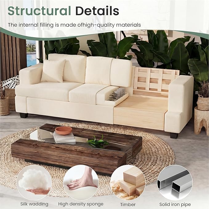 YOUDENOVA Sofa, 3 Piece Set Comfy Sofa, 2 Loveseat & 3 Seater Couch