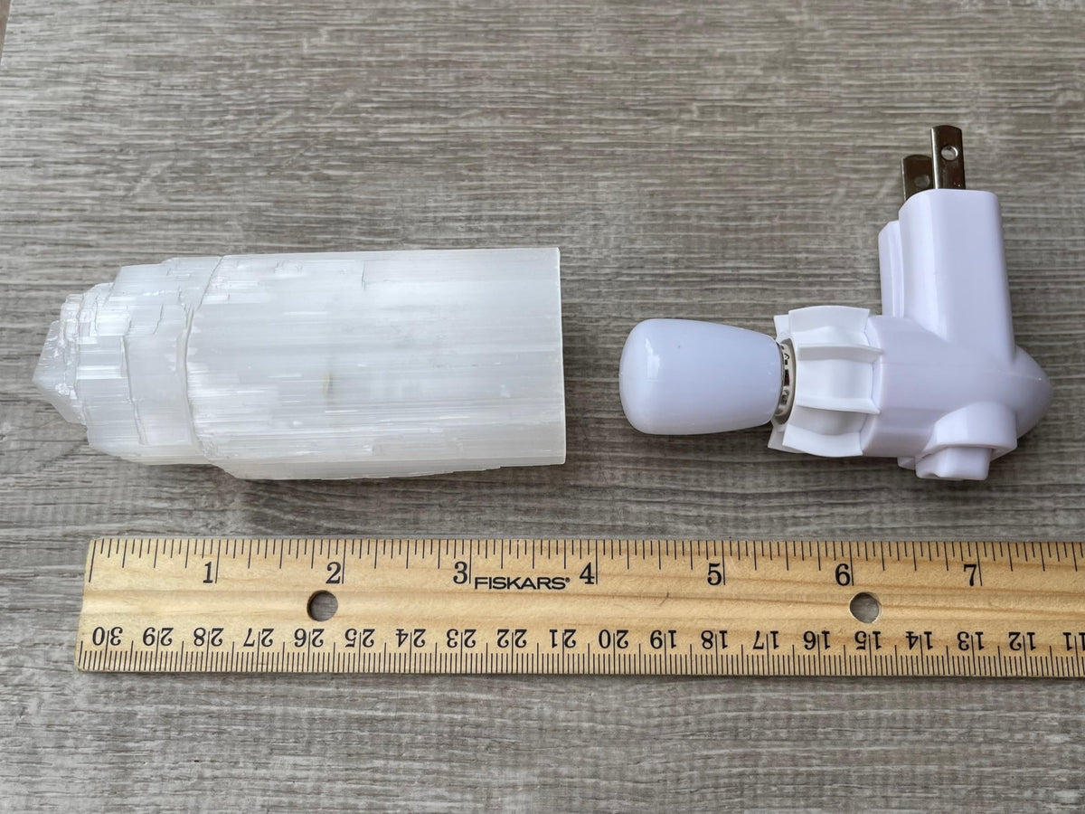 GAF TREASURES Selenite Iceberg Night Light, Selenite Crystal Nightlight Plugin, Selenite Skyscraper, Night Light Kids and Baby Nursery