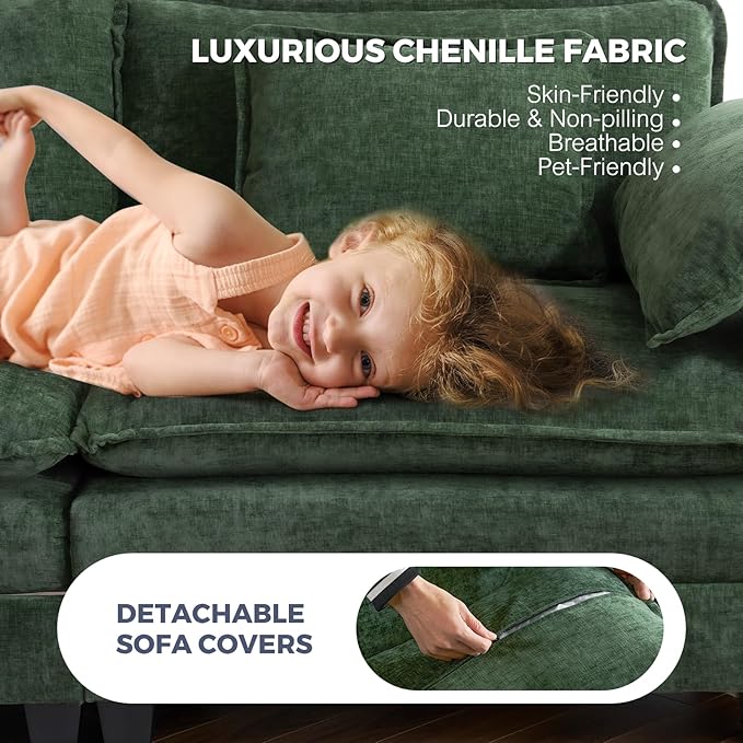 ELUCHANG Oversized 153" Modular Sectional Sofa, Comfy Cloud Couch, L Shaped