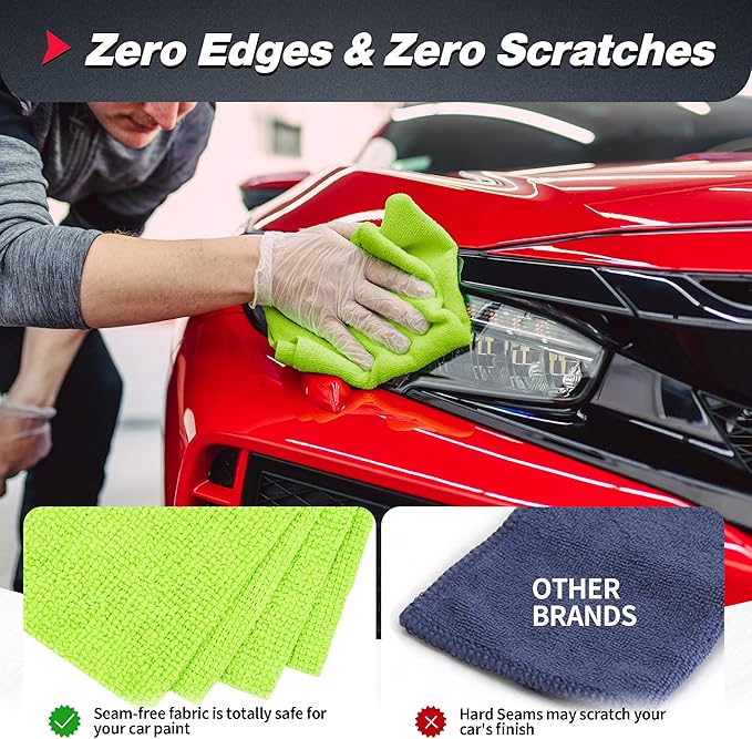 FIXSMITH Microfiber Cleaning Cloth, 100 Pack Shop Towels, Micro Fiber Cloth