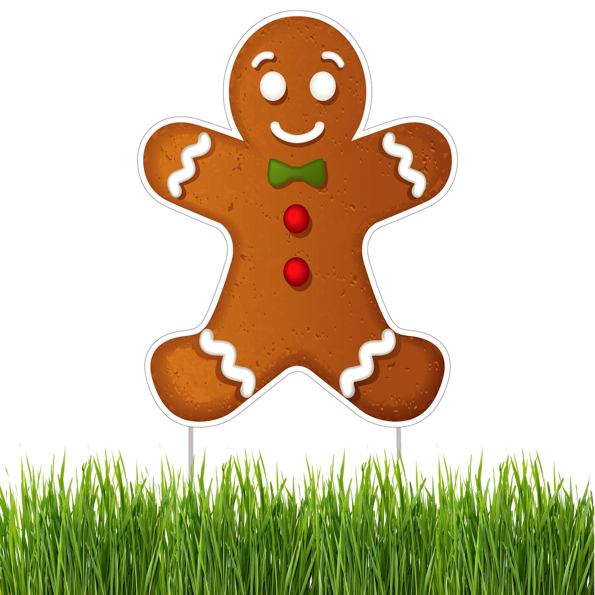 Rogue River Tactical Gingerbread Man Merry Christmas Classic Yard Sign for Home Decor and Lawn Decoration With Stakes - Happy Holidays, XMAS, Santa Claus