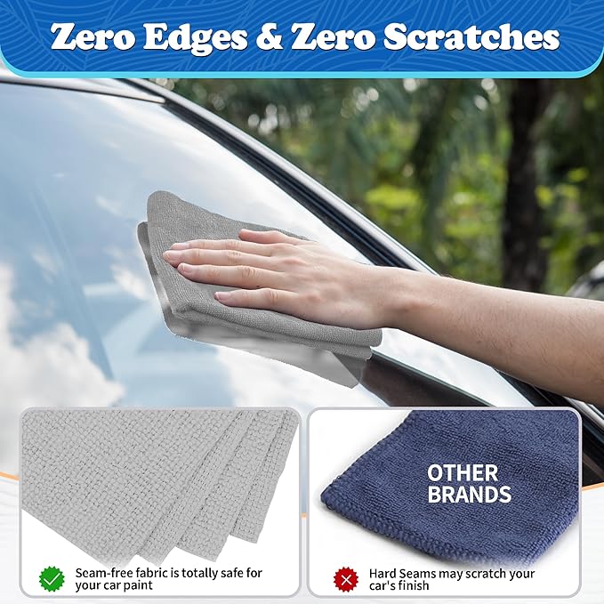 FIXSMITH Shop Towels, Microfiber Cleaning Cloth Bulk, 200 Pack Microfiber Towels
