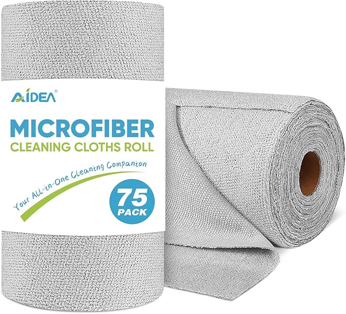 AIDEA Microfiber Cleaning Cloth Roll, Reusable Paper Towels Tear Away Cloth