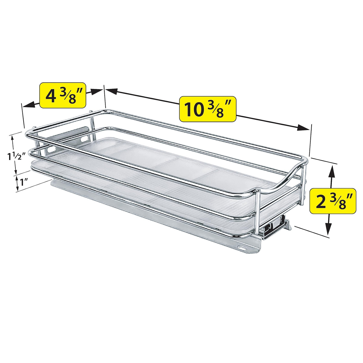 LYNK PROFESSIONAL® Pull Out Spice Organization for Cabinets - 4-3/8 inch Wide – Spice Rack for Inside Cabinets, Slide Out Spice Rack Organizer for cabinet – Pull Out Spice Rack, Sliding 1 Tier Chrome