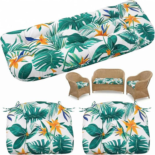 1 MIDDLE ONE Wicker Chair Cushions 3 Pieces Set