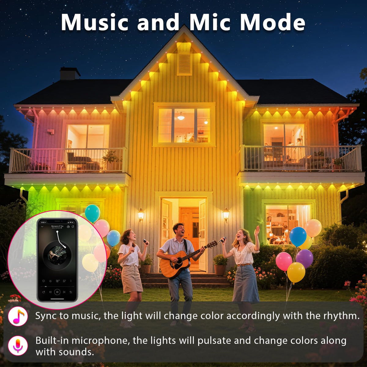 CETELUMA 500FT Permanent Outdoor RGB Lights - Waterproof Smart LED Eaves Lights with App/Remote Control, Music Sync & DIY Scenes, Perfect for Christmas, Halloween, Parties & Daily Decor