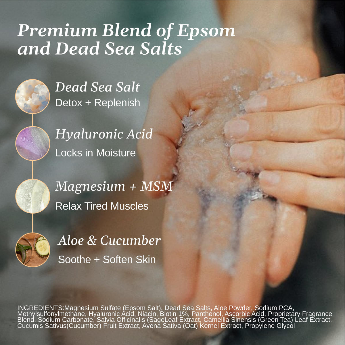Relax Spa & Bath Aromatherapy Bath Salts for Hot Tub, Bath, or Spa, 2LB Bag Infused with Magnesium, Bath Salt for Soaking, Green Tea Scent