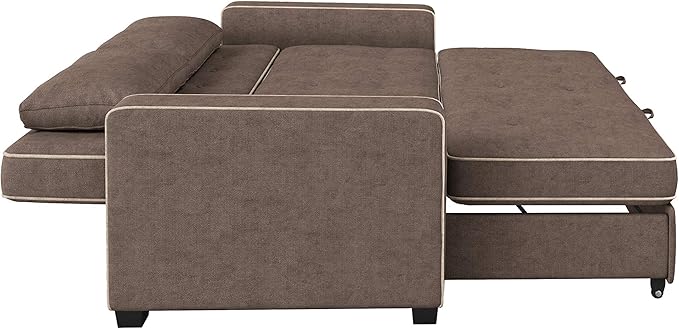 Serta Ainsley Loveseat with Pull Out Sleeper Microfiber Java Full